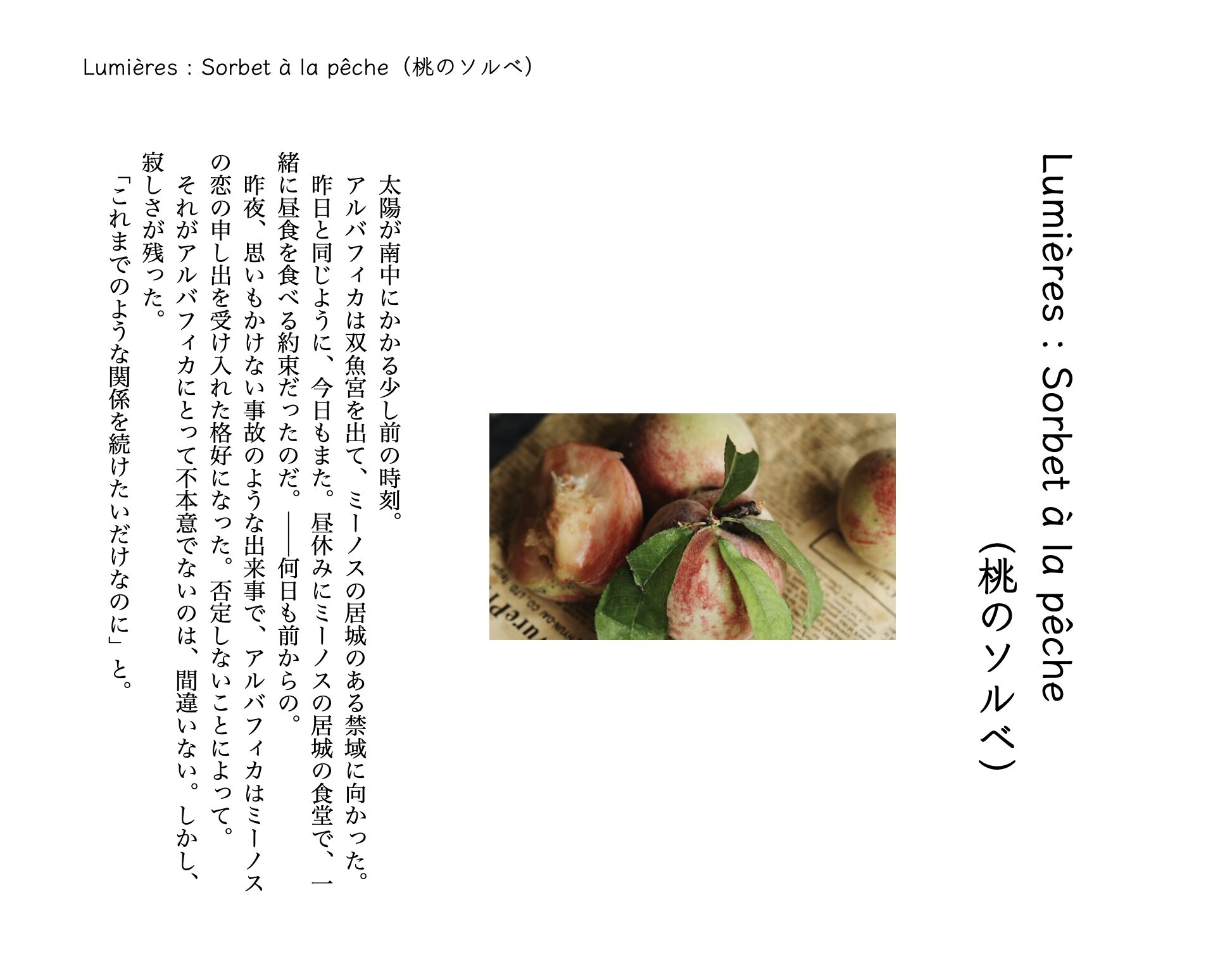 PDF小説「桃のソルベ」