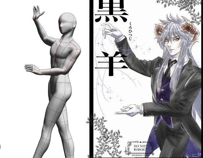 CLIP STUGIO 3Dモデル人形で作画